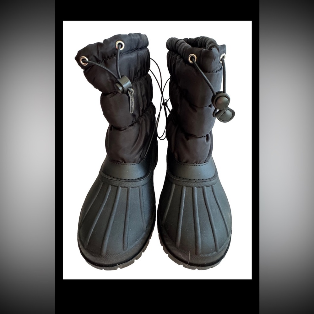NEW!Chooka Ladies Black Nylon Puffer Insulated Defender Repellent Snow Boots 8